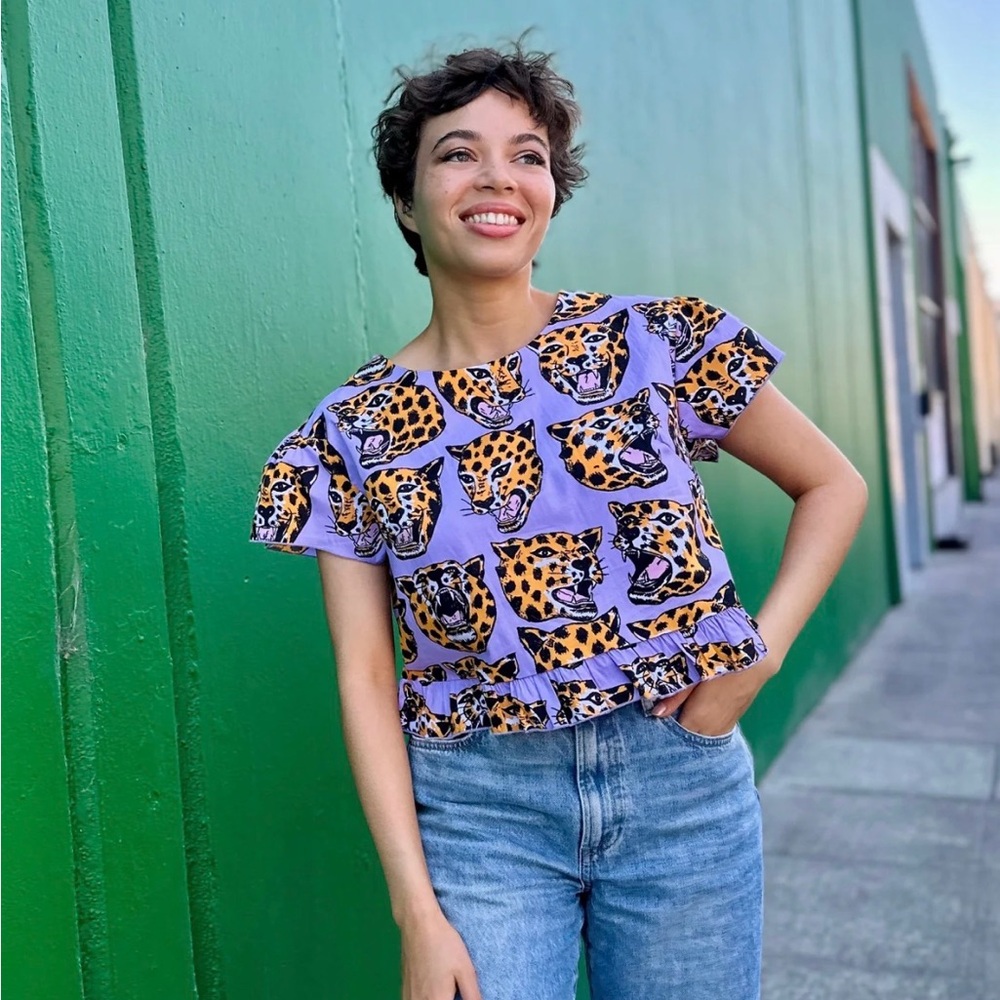 Nooworks Purple Leopard Print Shirt | 4XL